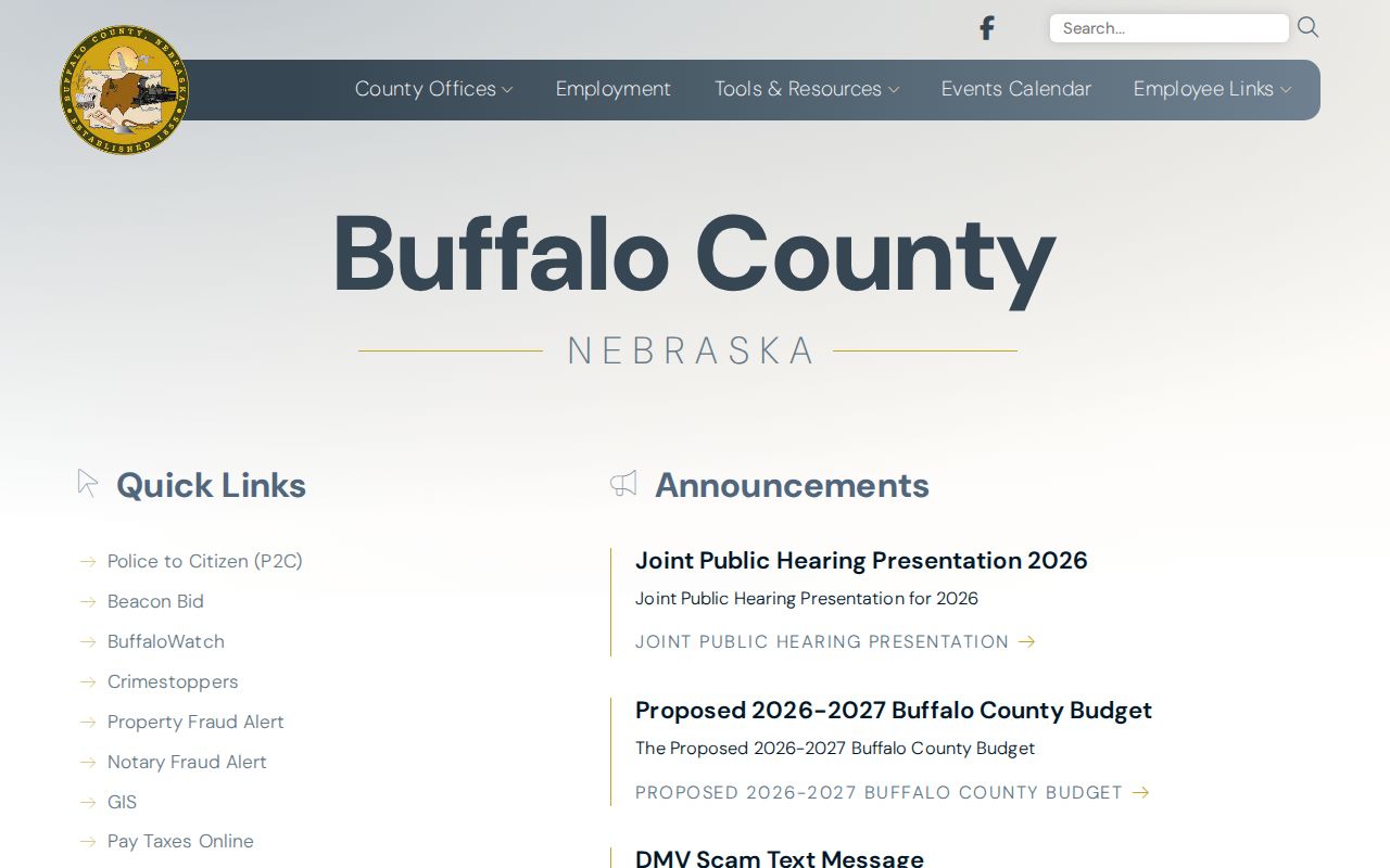 Buffalo County courthouse for warrant records access